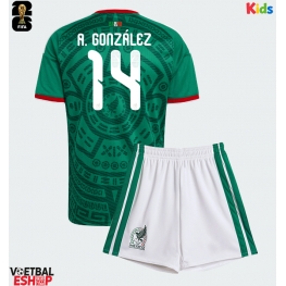 Mexico Armando Gonzalez #14 Thuis tenue Kids WK 2026 Korte Mouw (+ Korte broeken)